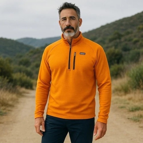 Orvis Other - NEW Orvis Horseshoe Hills Fleece 1/4 Zip Long Sleeve‎ Shirt Size SMALL Orange